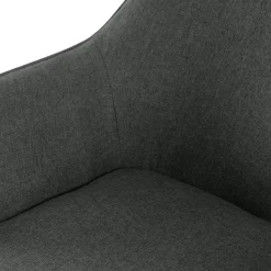 CLP Eetkamerstoel Luena zwart Frame - Stof - donkergrijs New