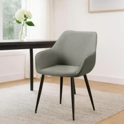 CLP Eetkamerstoel Luena zwart Frame - Stof - licht grijs Sale