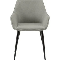 CLP Eetkamerstoel Luena zwart Frame - Stof - licht grijs Sale