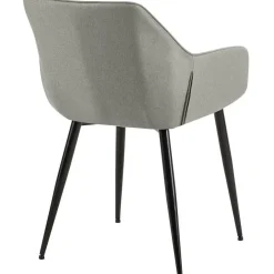 CLP Eetkamerstoel Luena zwart Frame - Stof - licht grijs Sale