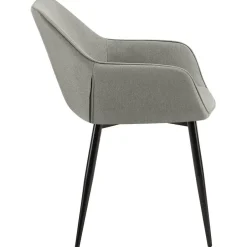 CLP Eetkamerstoel Luena zwart Frame - Stof - licht grijs Sale