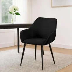 CLP Eetkamerstoel Luena zwart Frame - Stof - zwart Sale