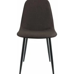 CLP Eetkamerstoel Maryam zwart Frame - Stof - bruin Outlet