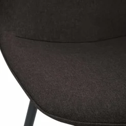 CLP Eetkamerstoel Maryam zwart Frame - Stof - bruin Outlet