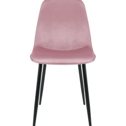 CLP Eetkamerstoel Maryam zwart Frame - Fluweel - roze Clearance