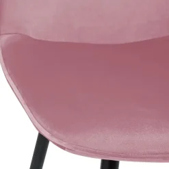 CLP Eetkamerstoel Maryam zwart Frame - Fluweel - roze Clearance