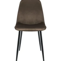 CLP Eetkamerstoel Maryam zwart Frame - Fluweel - bruin