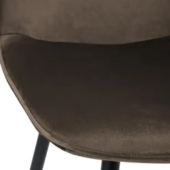 CLP Eetkamerstoel Maryam zwart Frame - Fluweel - bruin