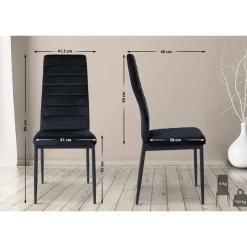 CLP Eetkamerstoel Mayfair Fluweel - zwart Clearance