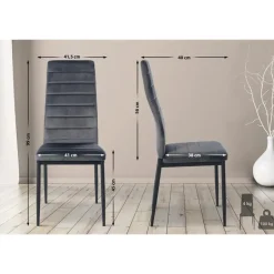 CLP Eetkamerstoel Mayfair Fluweel - grijs Outlet