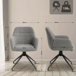 CLP Eetkamerstoel Merlinda Stof - grijs Clearance