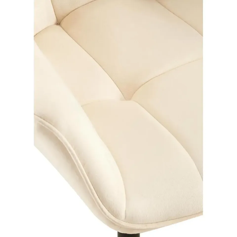 CLP Eetkamerstoel Roseville zwart Frame - Fluweel - creme Outlet