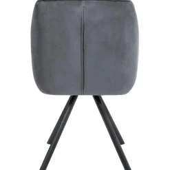 CLP Eetkamerstoel Russel zwart Frame - Fluweel - donkergrijs Best