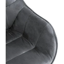 CLP Eetkamerstoel Russel zwart Frame - Fluweel - donkergrijs Best