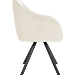 CLP Eetkamerstoel Russel zwart Frame - Fluweel - creme Online