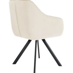 CLP Eetkamerstoel Russel zwart Frame - Fluweel - creme Online