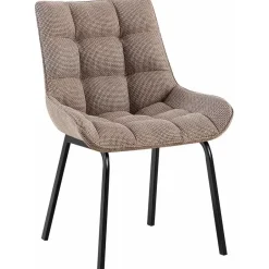 CLP Eetkamerstoel Saranda zwart Frame - Stof - terrabruin New