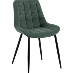 CLP Eetkamerstoel Sardna zwart Frame - Ribstof - groen Clearance