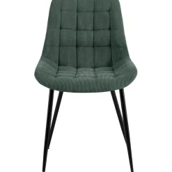 CLP Eetkamerstoel Sardna zwart Frame - Ribstof - groen Clearance