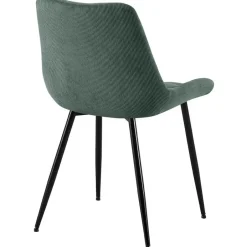 CLP Eetkamerstoel Sardna zwart Frame - Ribstof - groen Clearance