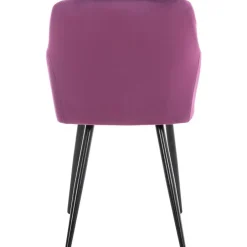 CLP Eetkamerstoel Shila zwart Frame - Fluweel - purper Discount