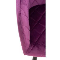 CLP Eetkamerstoel Shila zwart Frame - Fluweel - purper Discount