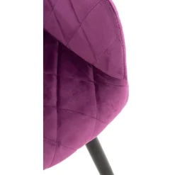 CLP Eetkamerstoel Shila zwart Frame - Fluweel - purper Discount