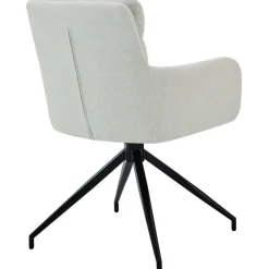 CLP Eetkamerstoel Somers zwart Frame - Stof - creme