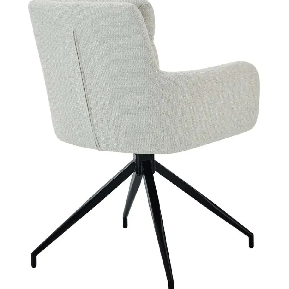 CLP Eetkamerstoel Somers zwart Frame - Stof - creme