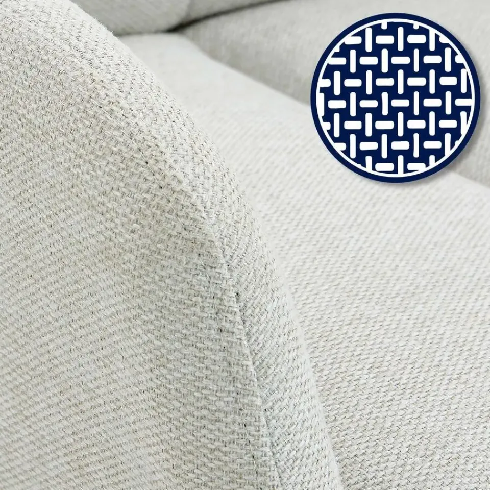 CLP Eetkamerstoel Somers zwart Frame - Stof - creme