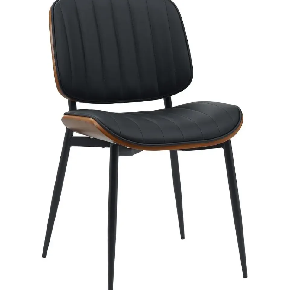 CLP Eetkamerstoel Tiffin Kunstleer - walnoot/zwart Outlet