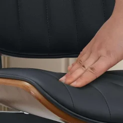 CLP Eetkamerstoel Tiffin Kunstleer - walnoot/zwart Outlet