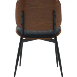 CLP Eetkamerstoel Tiffin Kunstleer - walnoot/zwart Outlet