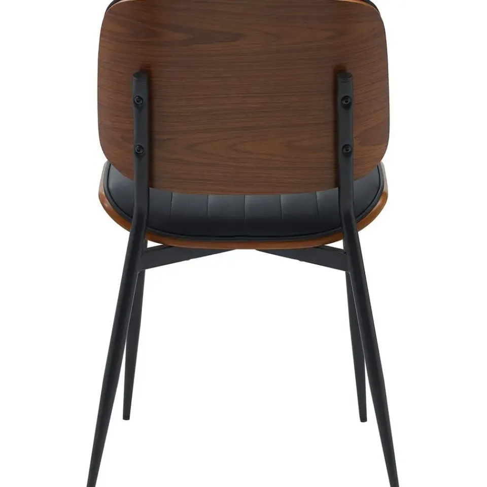 CLP Eetkamerstoel Tiffin Kunstleer - walnoot/zwart Outlet