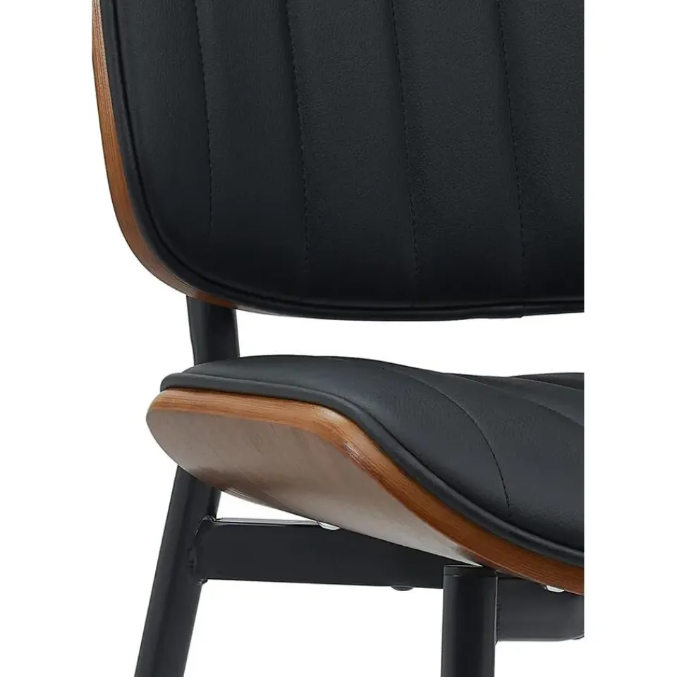 CLP Eetkamerstoel Tiffin Kunstleer - walnoot/zwart Outlet