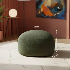 CLP Hocker Alfrisa Stof - donkergroen