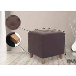 CLP Hocker Pharao antiek licht Frame - Stof - bruin Clearance