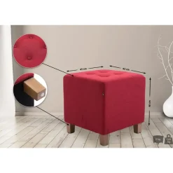 CLP Hocker Pharao antiek licht Frame - Stof - rood