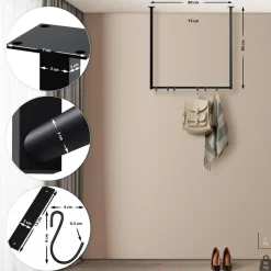 CLP Kledingrek Fenton 80x80x7 cm - zwart Hot