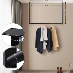 CLP Kledingrek Fenton 80x120x7 cm - zwart Discount