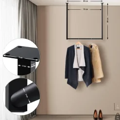 CLP Kledingrek Fenton 80x80x7 cm - zwart New