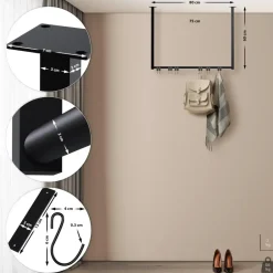 CLP Kledingrek Fenton 60x80x7 cm - zwart Outlet