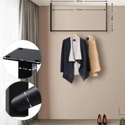 CLP Kledingrek Fenton 60x120x7 cm - zwart Hot