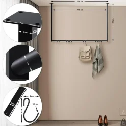 CLP Kledingrek Fenton 80x120x7 cm - zwart Clearance