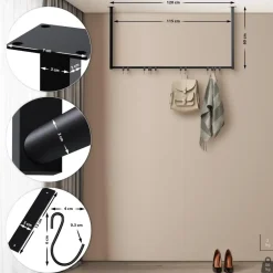 CLP Kledingrek Fenton 60x120x7 cm - zwart Sale