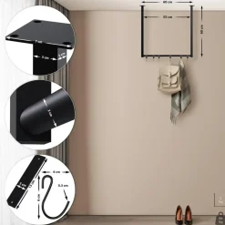 CLP Kledingrek Fenton 60x60x7 cm - zwart Discount