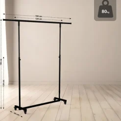 CLP Kledingrek Soran 120x120x50 cm - zwart Discount