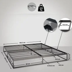 CLP Metalen bed Scala 200x180x25 cm - Zwart