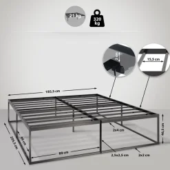 CLP Metalen bed Scala 200x180x46 cm - Zwart