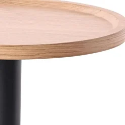 CLP Set van 2 Bijzettafel Aspen mat zwart Frame - Hout - natura Discount